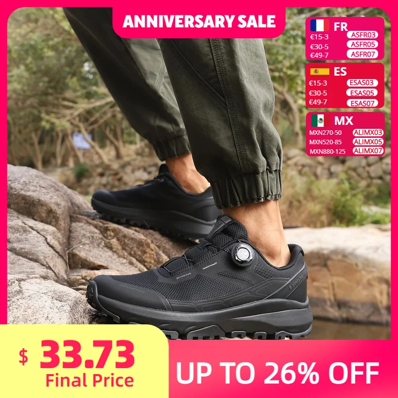 Baasploa 남성 하이킹 스니커즈 브랜드 고품질 트레킹 클라이밍 신발 남성 회전 버튼 럭셔리 디자이너 야외 스니커즈