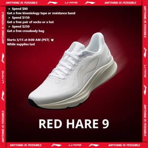 Li-Ning 여성용 RED HARE 9 레이싱 운동화 라이트 폼 울트라 통기성 안정적인 미끄럼 방지 안감 트레이닝 스니커즈 ARPW004
