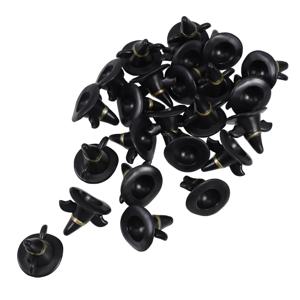 24Pcs 미니 검은 모자 미니어처 탑 모자 장식품 공예 용품 크리스마스 할로윈 마이크로 풍경 애완 동물 모자