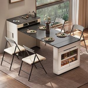 이탈리아 미니멀리스트 확장형 접이식 커피 테이블, 소결석 테이블 바세 커피 테이블, 다용도 홈 아일랜드 티 테이블