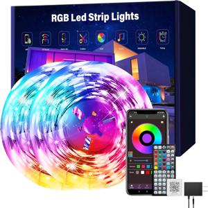 1-40M RGB LED 스트립 라이트 SMD 5050 USB 리모컨 및 앱 제어 블루투스 유연한 테이프 다이오드 리본 TV 배경 거실용