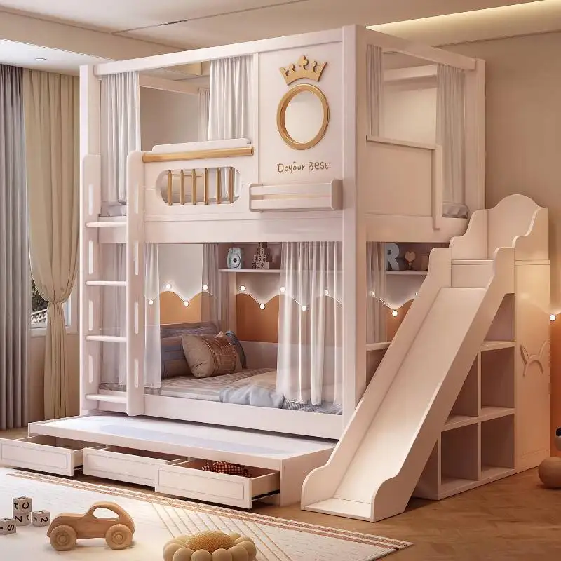 북유럽 스타일 확장형 어린이 침대 장식 수납 맞춤 디자인 어린이 침대 공주 소녀 모던 레티노 페르 밤비니 가구 홈