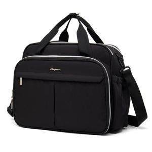 Lequeen 새로운 출산 엄마 여행 가방 블랙 숄더 가방 핸드백 토트 건식 및 습식 분리 아기 기저귀 유모차 가방