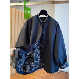 우아한 루즈핏 여성용 윈드브레이커 자켓 고급 패션 봄 가을 신상 노컬러 아우터웨어 편안한 탑