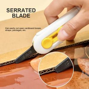 1개, 자석 미니 박스 커터, 휴대용 박스 커터, 우편 개봉기 및 종이 커터, 확장형 칼날, 내구성 있는 ABS 소재