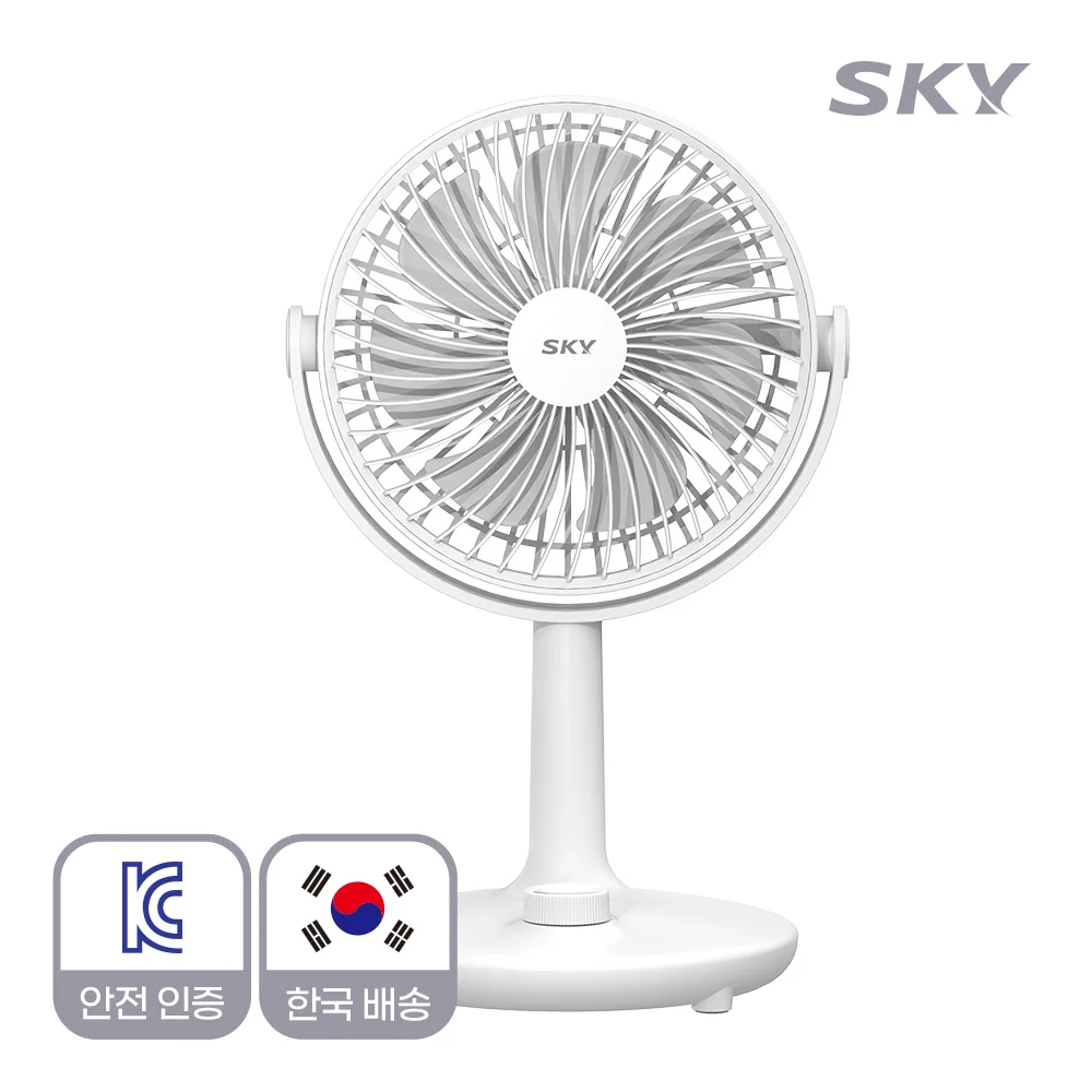 [BLDC저소음] 스카이 7엽날개 탁상용 무선 선풍기 WD5 (C타입)