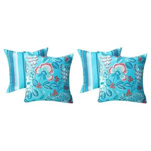 2025년 신제품 4개입 야외 방수 베개 커버 18X18 모던 귀여운 패턴 장식용 사각 야외 쿠션 커버