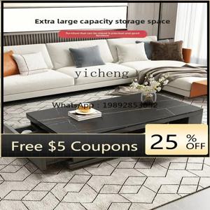 ZZ 스톤 플레이트 커피 테이블 TV 캐비닛 조합 심플 모던 소형 아파트 티 테이블 라이트 럭셔리 확장형