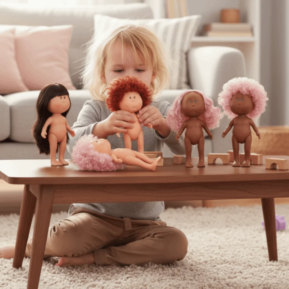 여아용 장난감 곱슬머리 24cm 콩눈 비닐 인형 드레스업 어두운 피부 미아 포테이토 인형 가동식 24cm 액션 피규어 바디 어린이 선물