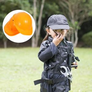 5Pcs 오렌지 시뮬레이션 건설 헬멧 어린이 안전모 역할 놀이 의상 건설 재미있는 건설 파티 용품