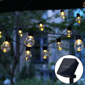 5/7/12M LED 글로브 솔라 페어리 스트링 라이트 전구 크리스마스 가랜드 거리 웨딩 램프 야외 파티 휴일 정원 파티오용