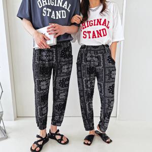 파라고나 여름 쿨 아이스 커플 냉장고 스판바지_페이즐리