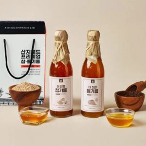 [선물세트] 홍주부 참기름350ml+350ml 통 참깨 사용 당일제조 / 명절이후출고