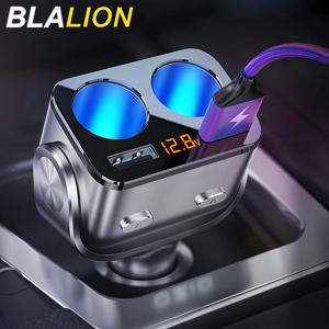 BLALION 자동차 시가 잭 소켓 어댑터 자동 담배 라이터 QC3.0 고속 충전기 듀얼 USB 다기능 소켓 분배기 12V 66W
