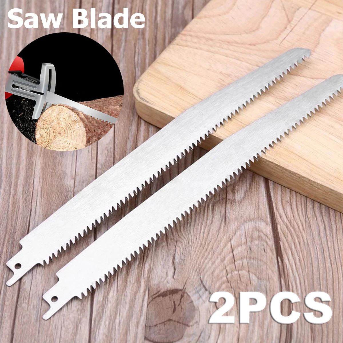 2Pcs 왕복 톱 블레이드 스테인레스 스틸 도색되지 않은 고기 톱 블레이드 5TPI 냉동 고기 뼈 쇠고기 절단을위한 고강도 샤프