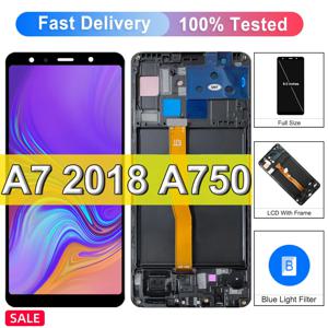 삼성 갤럭시 A7 2018 LCD SM-A750F A750F A750 디스플레이에 대 한 AAA + 품질 A750 LCD 프레임 터치 스크린 디지타이저 교체