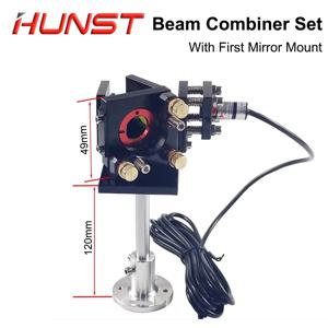 Hunst 빔 결합기 세트 25mm 레이저 빔 결합기 + 미러 마운트 + CO2 레이저 조각 절단기용 레이저 레드 포인터.