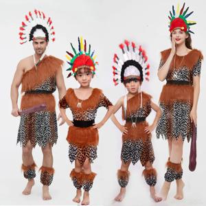 야생인류 의류 아프리카 드럼 공연 의상 인도 원시 부족 원주민 민족 가족 부모-자녀 의상