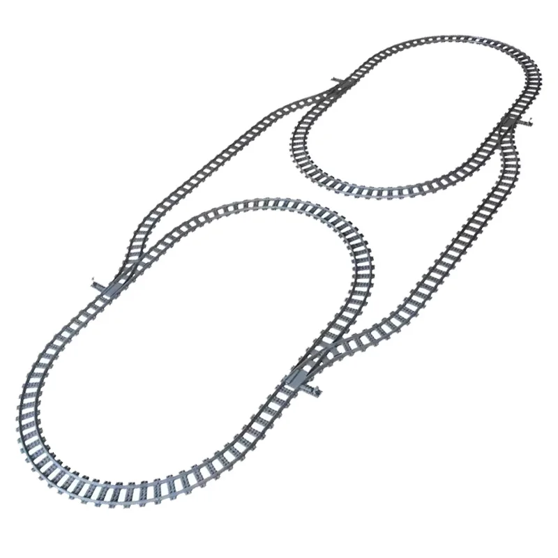 MOC 레고 기차 트랙 조합 장면 빌딩 블록과 호환 DIY 크로스 트랙 철도 유연한 벽돌 장난감 레일 자동차