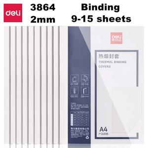 10개/봉지 델리 A4 열 제본 커버 투명 접착제 제본 커버 1-20mm (1-190매) 열 제본기 책 커버