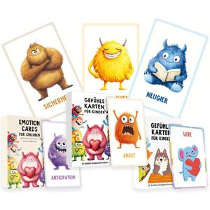 독일어 영어 감정 괴물 사실적인 그림 카드 어린이 감정 플래시 카드 유아 학습 가족 게임 소녀 소년용