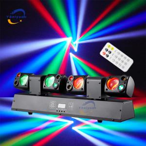 80W LED 듀얼 헤드 무빙 헤드 빔 라이트 레드/그린 레이저 옐로우 플래시 DMX512 리모컨 DJ 디스코 파티 무대 효과 조명