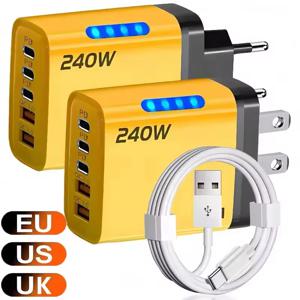 5포트 GaN 고속 충전기 타입 C PD QC 3.0 USB 휴대폰 충전 어댑터 아이폰 삼성 샤오미 화웨이 노트북 태블릿 고속 충전용