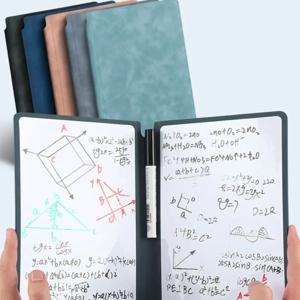 A5 재사용 가능한 화이트보드 노트 세트(화이트보드 펜 포함) 지우개 천 가죽 메모 패드 주간 플래너 휴대용 세련된 사무실용