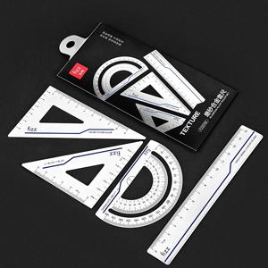 Youpin-4 in 1 Fizz 금속 눈금자 편지지 세트, 알루미늄 합금 다기능 조합 눈금자 삼각형 각도기 드로잉
