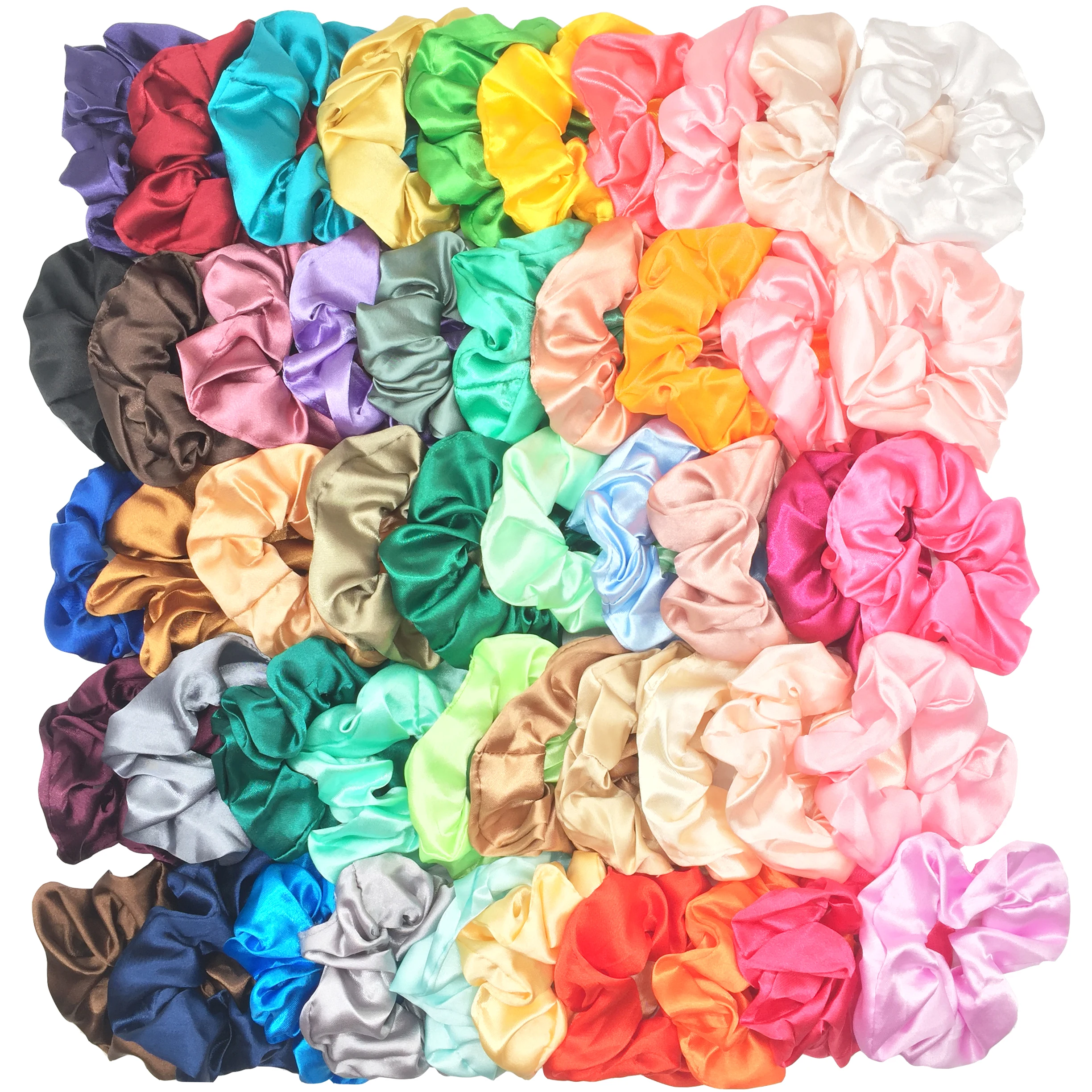 25/10/6pcs 새틴 Scrunchies 여자 탄성 헤어 밴드 포니 테일 홀더 넥타이 고무 밴드 패션 여성 액세서리 솔리드 Scrunchy