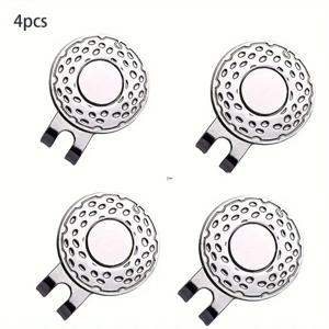 4팩 골프 모자 클립 - 강력한 자석이 있는 아연 합금, 볼 마커용 자석 모자 클립, 골프 매니아를 위한 훌륭한 선물