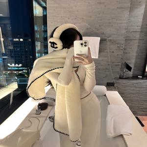 블랙 체리 겨울 따뜻한 다용도 스카프 한국 스타일 긴 직사각형 폴리에스터 섬유 다기능 단색 여성 스카프