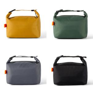 심플한 단색 수납 가방 일본식 대용량 도시락 가방 휴대용 두꺼운 알루미늄 호일 단열 핸드헬드 작업용 도시락 상자