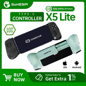 게임서 X5 라이트 모바일 게임 컨트롤러 폰 게임패드 (아이폰 16, 15 시리즈, iOS, 아이패드 미니, Y700, 안드로이드 태블릿용)