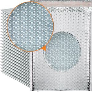 순은 50개 버블 봉투 발송 패키지 파우치 금속 용품 두꺼운 우편 가방 메일러 소규모 비즈니스 배송