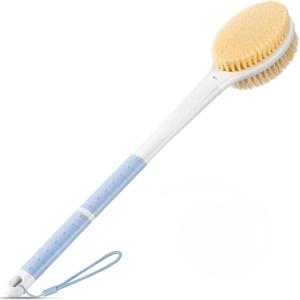 등 문지르는 브러쉬, 미끄럼 방지 긴 손잡이 목욕 브러쉬, 딱딱하고 부드러운 솔, 샤워용 각질 제거기, 젖은 상태와 마른 상태 모두 사용 가능