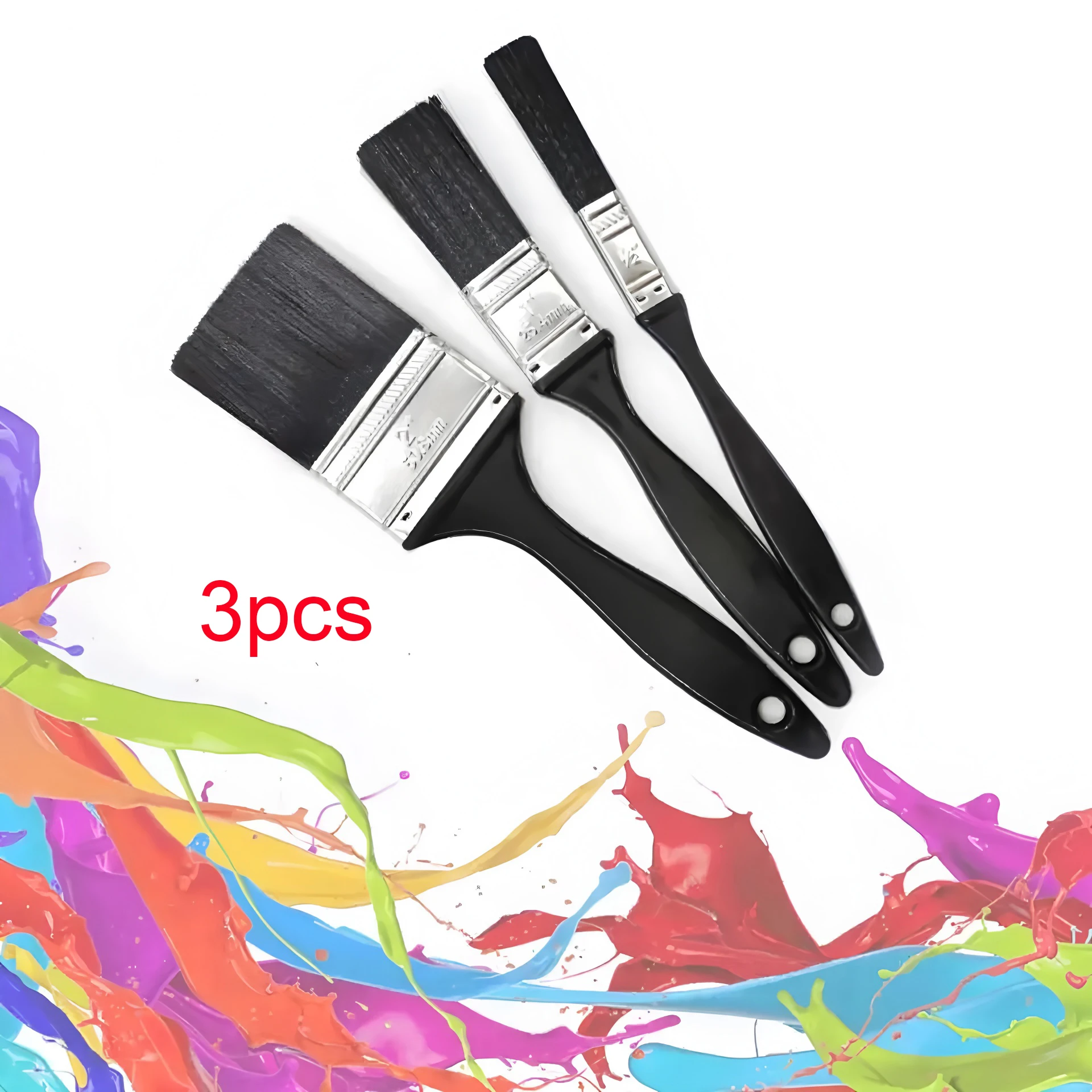 3pcs 두꺼운 페인트 브러시 균일하게 적용 청소 도구 플라스틱 손잡이 브러시 플라스틱 단단한 벽 브러시 도구 벽화