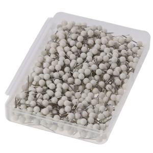 흰색 푸시 핀 플라스틱 원형 헤드 푸시 핀 지도 압정, 게시판 사무용품 장식 엄지 압정, 1/8 인치, 500 개