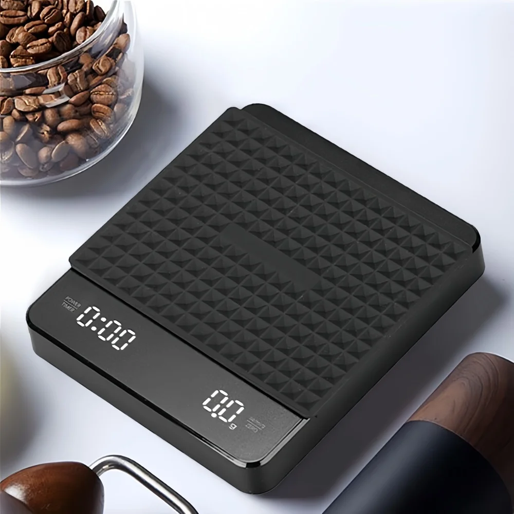 고정밀 전자 커피 저울 방수 패드 LED 디스플레이 USB 타이밍 전문가용 홈 커피 액세서리 3kg/5kg