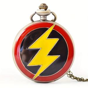 1pc 만화 어린이 목걸이 시계 만화 번개 주머니 시계 남자 애니메이션 보석 석영 주머니 시계