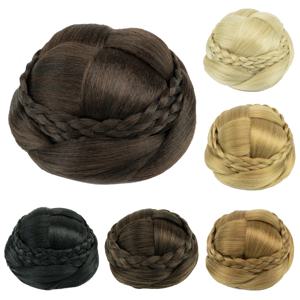 합성 수제 땋은 Chignon 댄서 헤어 커버 도넛 헤어 피스 Scrunchies Hair Bun 가발 여성용 헤어 액세서리