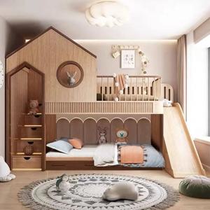 럭셔리 계단 수납 어린이 침대 벙커 안전 로프트 맞춤 디자인 아동 침대 프레임 모던 스타일 침대 어린이 가구