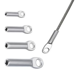 1.5-6mm 304 스테인레스 스틸 아이형 크림핑 클립, 와이어 로프 연결 클립, M4/M5/M6/M8/M10 크림핑 터미널