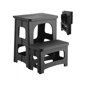 2단 접이식 스툴, 미끄럼 방지 계단, 성인 및 어린이용 접이식 스텝 스툴, 플라스틱 스툴 수영장 사다리, 접이식