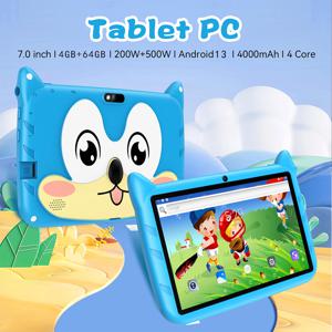 새로운 7인치 5G 와이파이 키즈 태블릿, 학습 교육용 안드로이드 13 쿼드 코어 구글 플레이 어린이 선물용 태블릿 PC, 4GB 램 64GB 롬