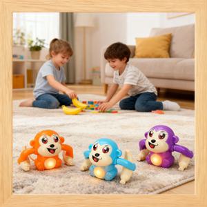 아기 기어다니기 장난감 뮤지컬 원숭이 유아 움직이는 춤추는 장난감 조명 포함 유아용 상호작용 발달 놀이기구 터미타임 선물