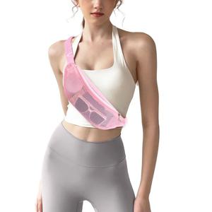 지퍼 메쉬 허리 가방 조절 가능한 스트랩 경량 투명 숄더백 PVC 휴대용 속이 빈 크로스바디 패니백 비치백