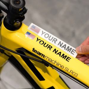 3PCS 맞춤형 깃발 및 이름 자전거 스티커 방수 고품질 자전거 프레임 탑 튜브 헬멧 오토바이 및 스케이트보드 비닐