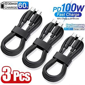 삼성 S22 S23 S24 플러스 노트 20 울트라 A53 A54 A55용 5A PD 100W 듀얼 USB C 초고속 충전 케이블 (퀵차징 데이터 케이블)