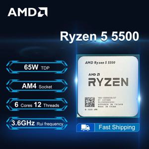 새로운 AMD Ryzen 5 5500 B550 호환 3.6GHz 6코어 12스레드 AM4 65W 7NM L3=16M R5 5500 게이밍 프로세서 DDR4 팬 없음